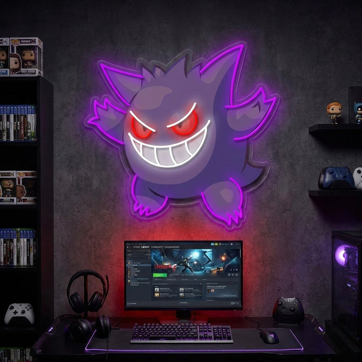 "Gengar, Speldekor" UV-tryckt LED-neonskylt