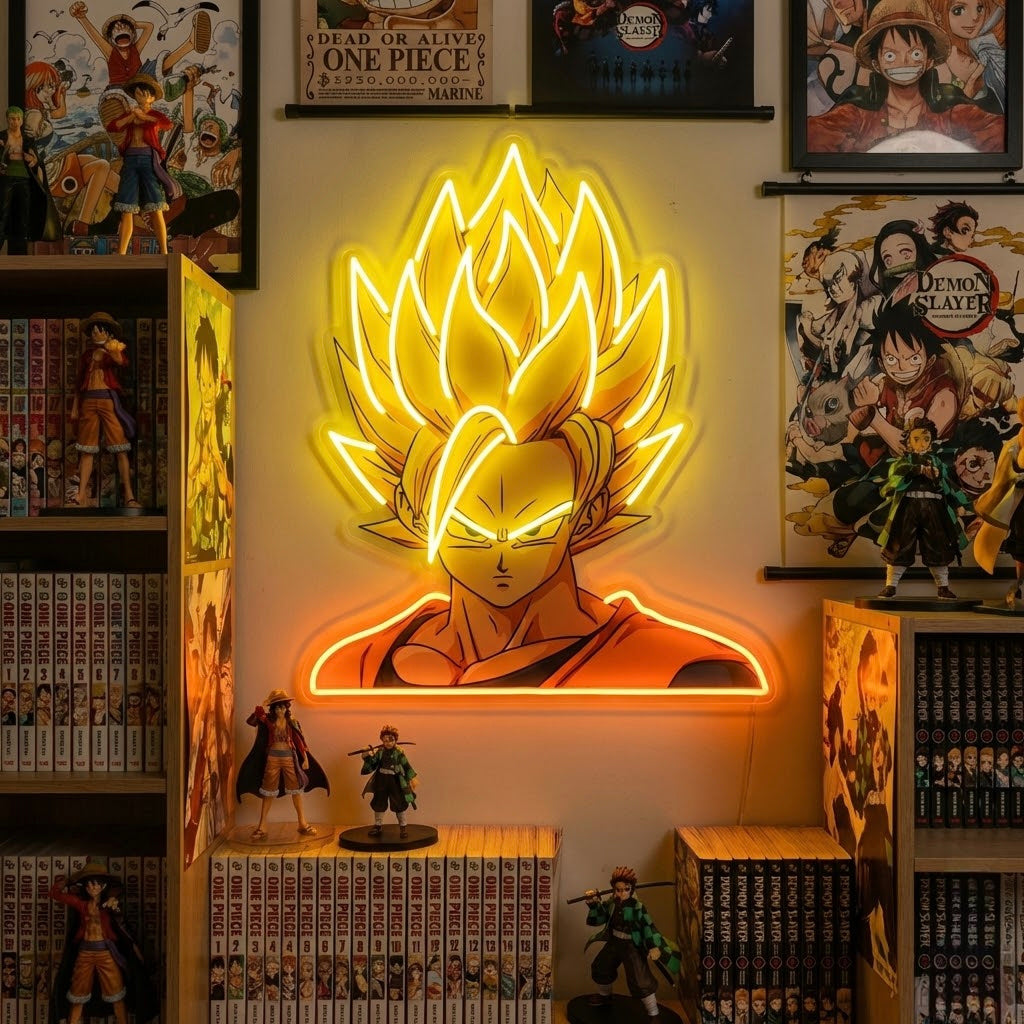 "Goku, Anime" UV-tryckt LED-neonskylt