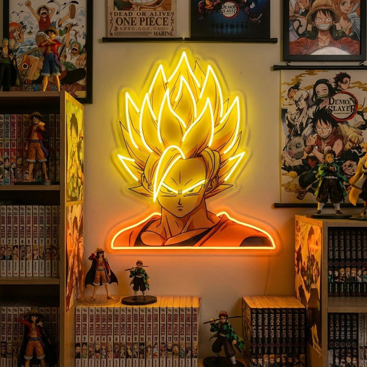 "Goku, Anime" UV-tryckt LED-neonskylt