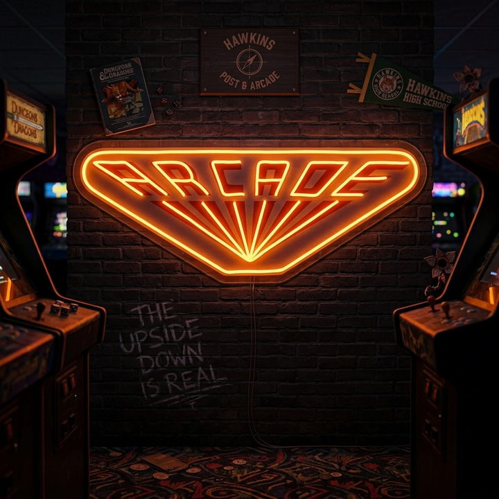 "Arcade, Game Logo, TV Inspired, Fans Gift" UV-tryckt LED-neonskylt