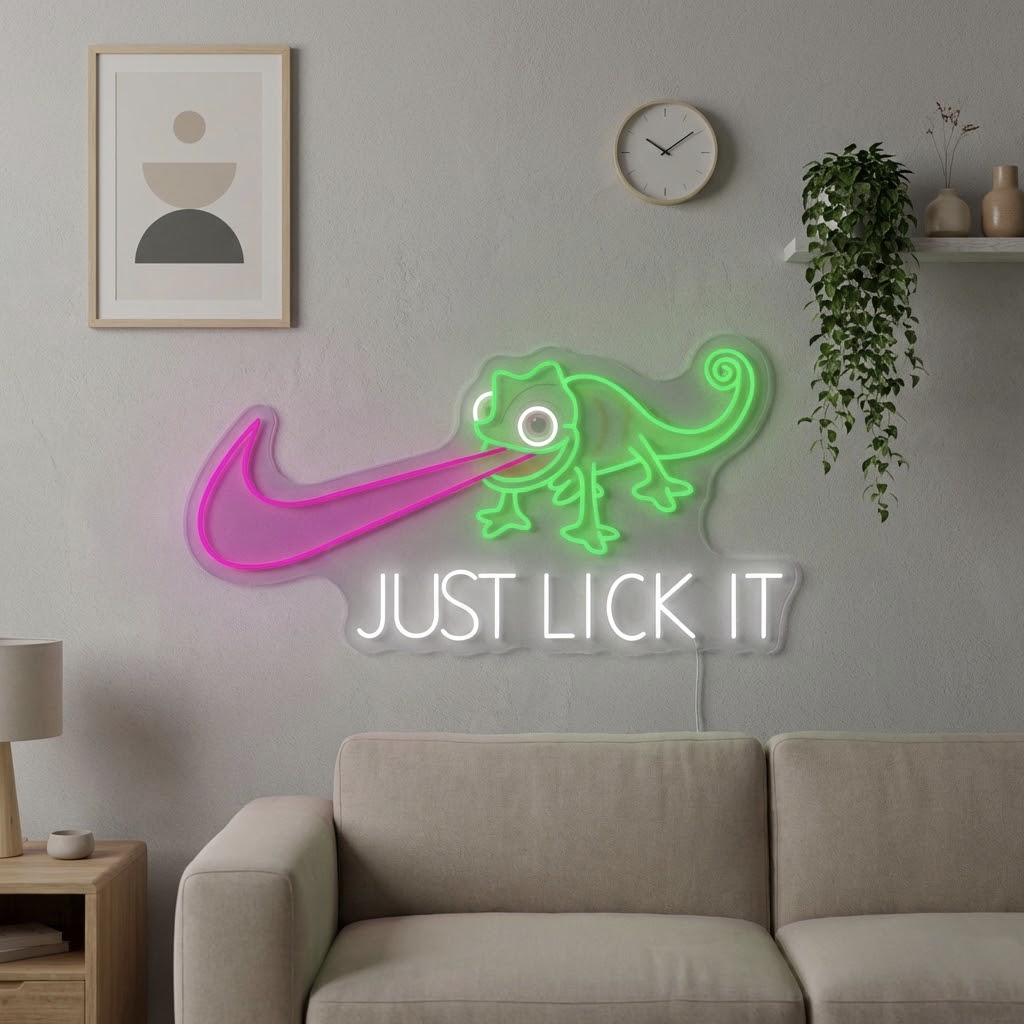 "Just Lick It" UV-tryckt LED-neonskylt