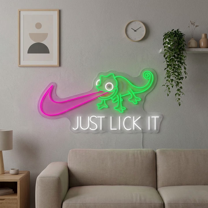 "Just Lick It" UV-tryckt LED-neonskylt