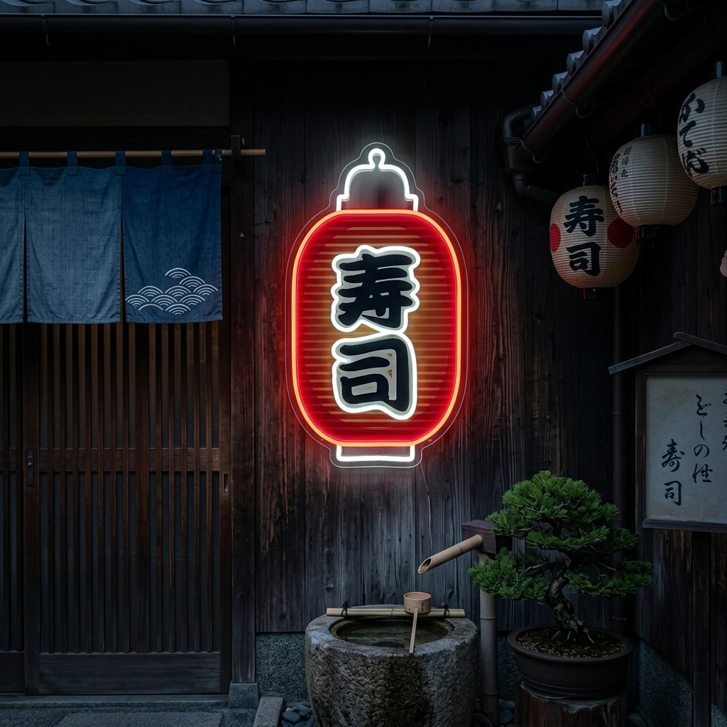 Sushi Neonskylt, Japansk restauranginredning