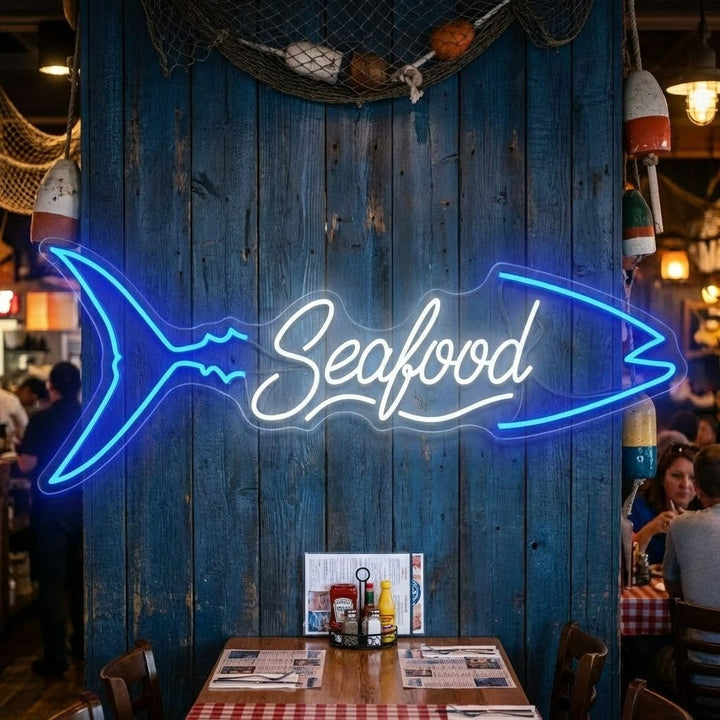 "Seafood" Neonskylt