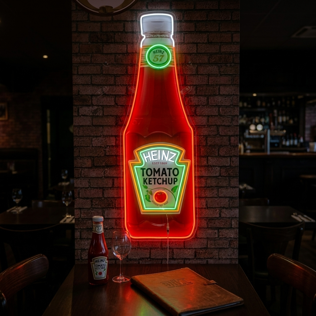 "Tomat ketchup flaska" Neonskylt