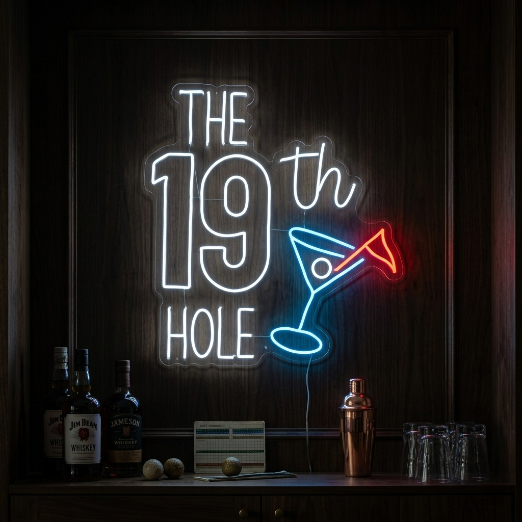 "The 19th Hole Golf" Neonskylt
