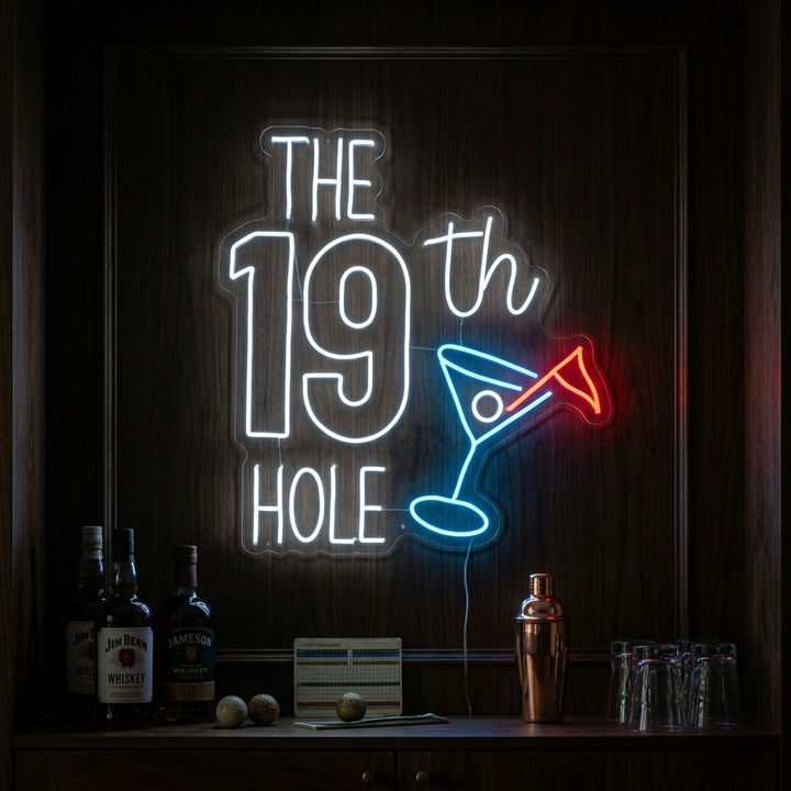 "The 19th Hole Golf" Neonskylt