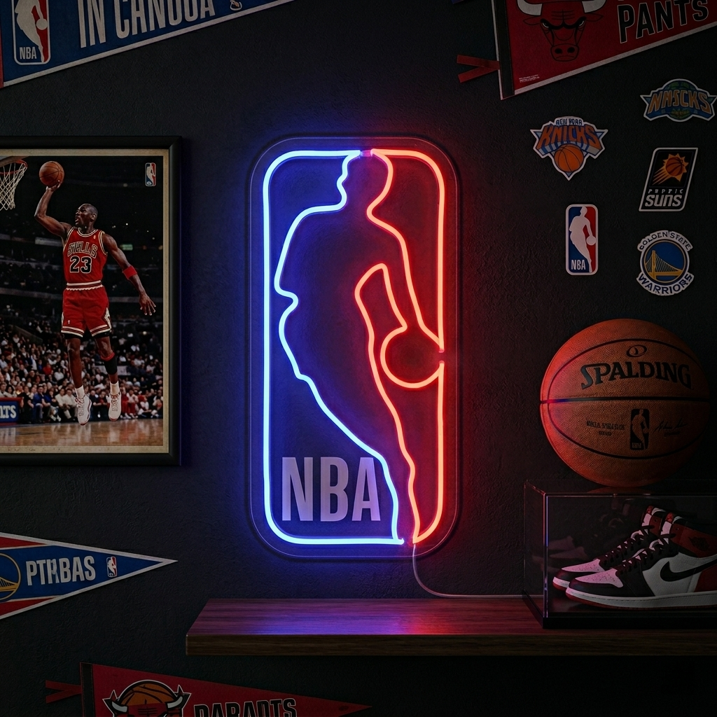 "Logotyp för basketmatch" Neonskylt