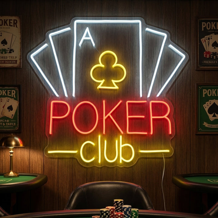 "Poker Club" Neonskylt
