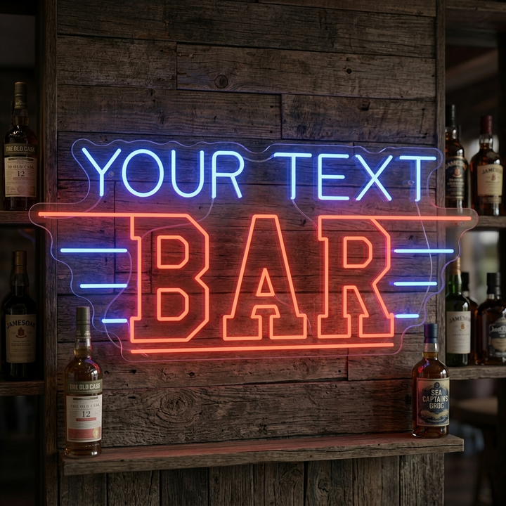 Neonskylt Bar Egen Design – Anpassad LED & Äkta Neon