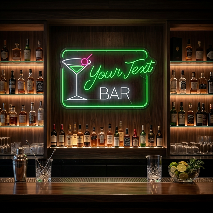 Custom Bar Neonskylt - Egen LED & Äkta Neon