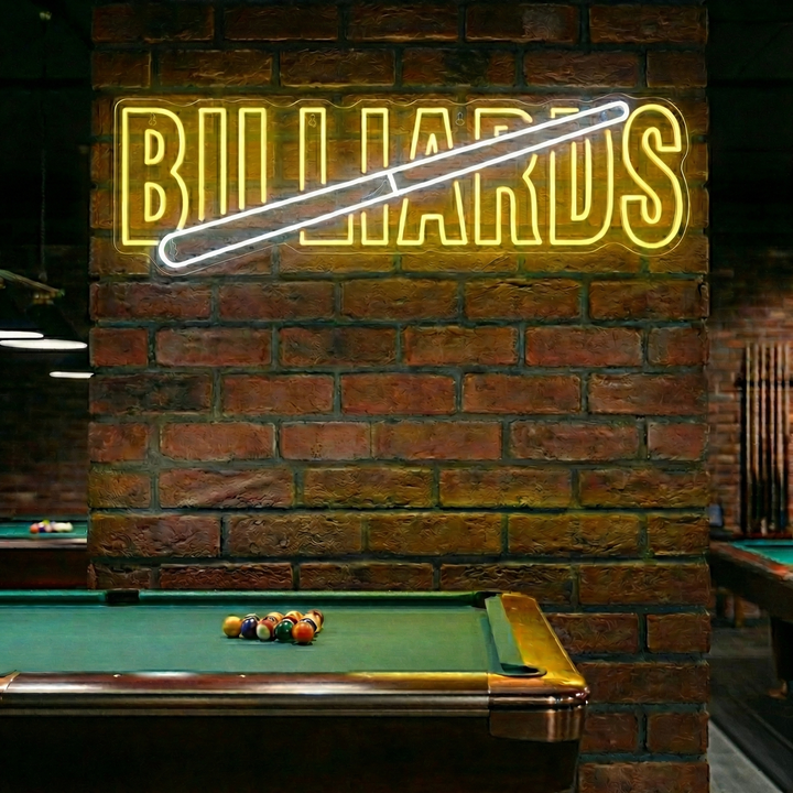 "Billiards" Neonskylt