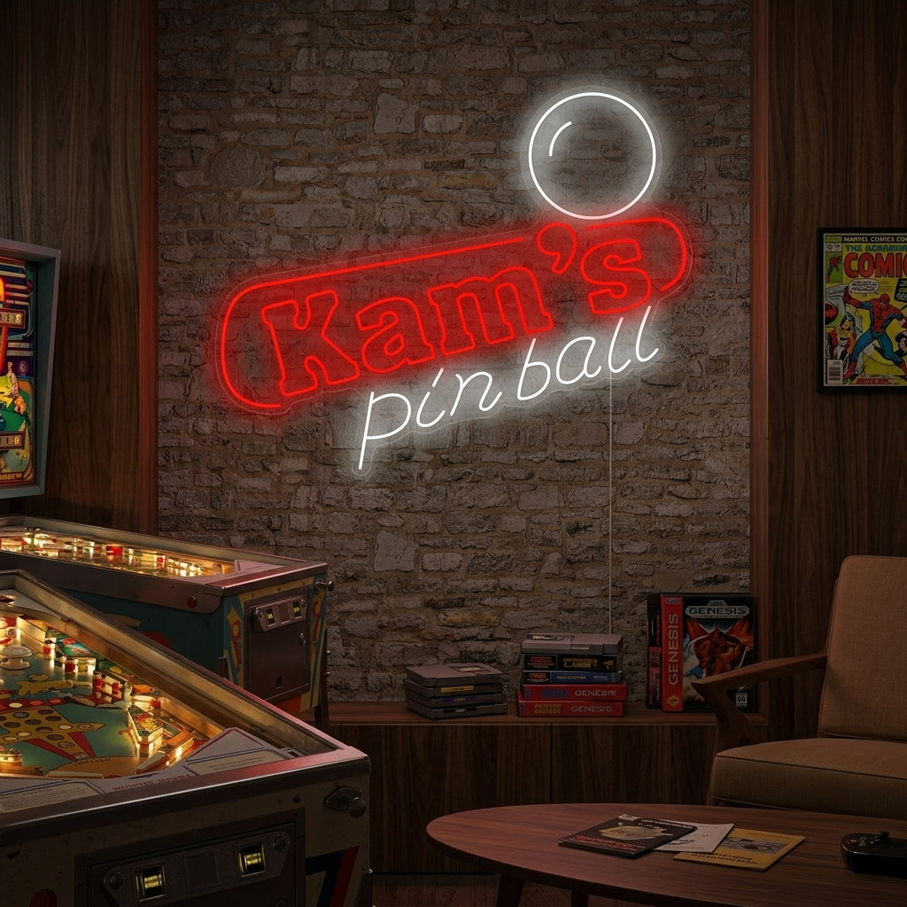 "Kams Pinball" Neonskylt