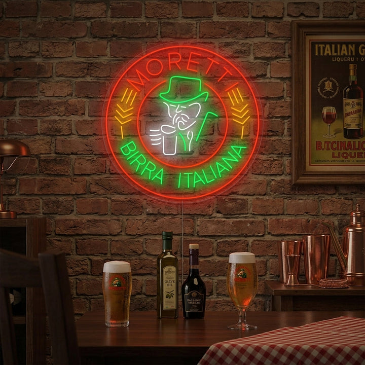 "Moretti Birra Italiana" Neonskylt