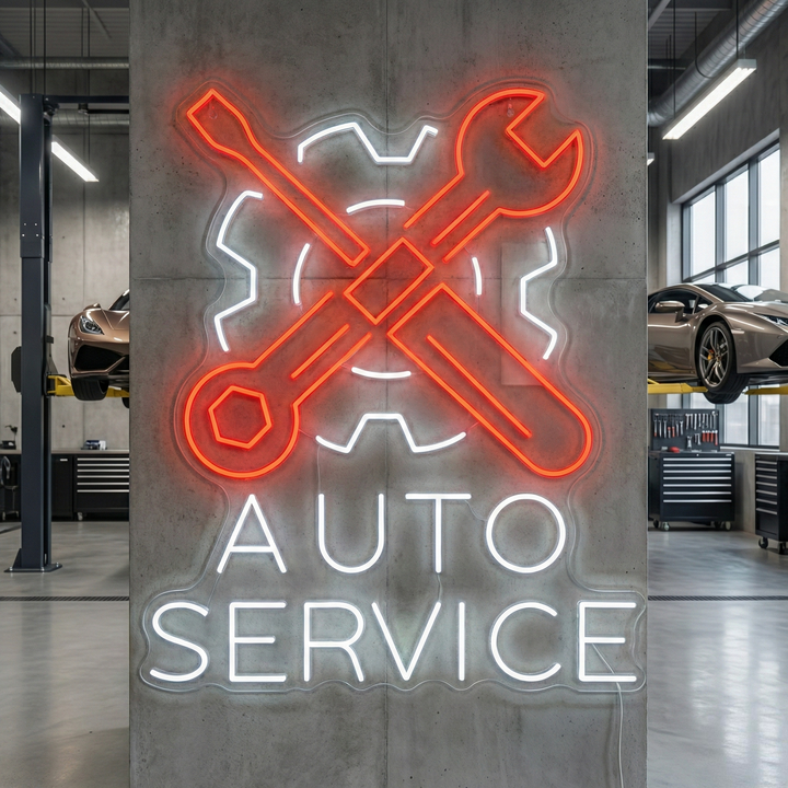 "Auto Service" Neonskylt