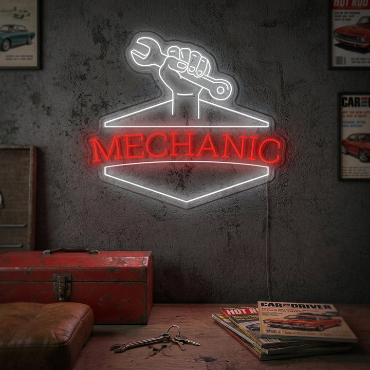 "Mechanic" Neonskylt