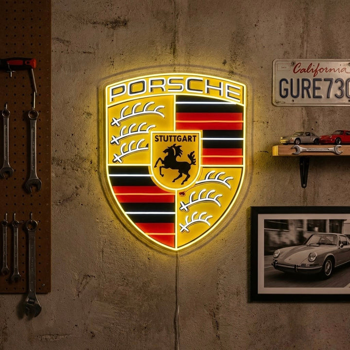 "Klassisk logotyp för Porsche" Neonskylt