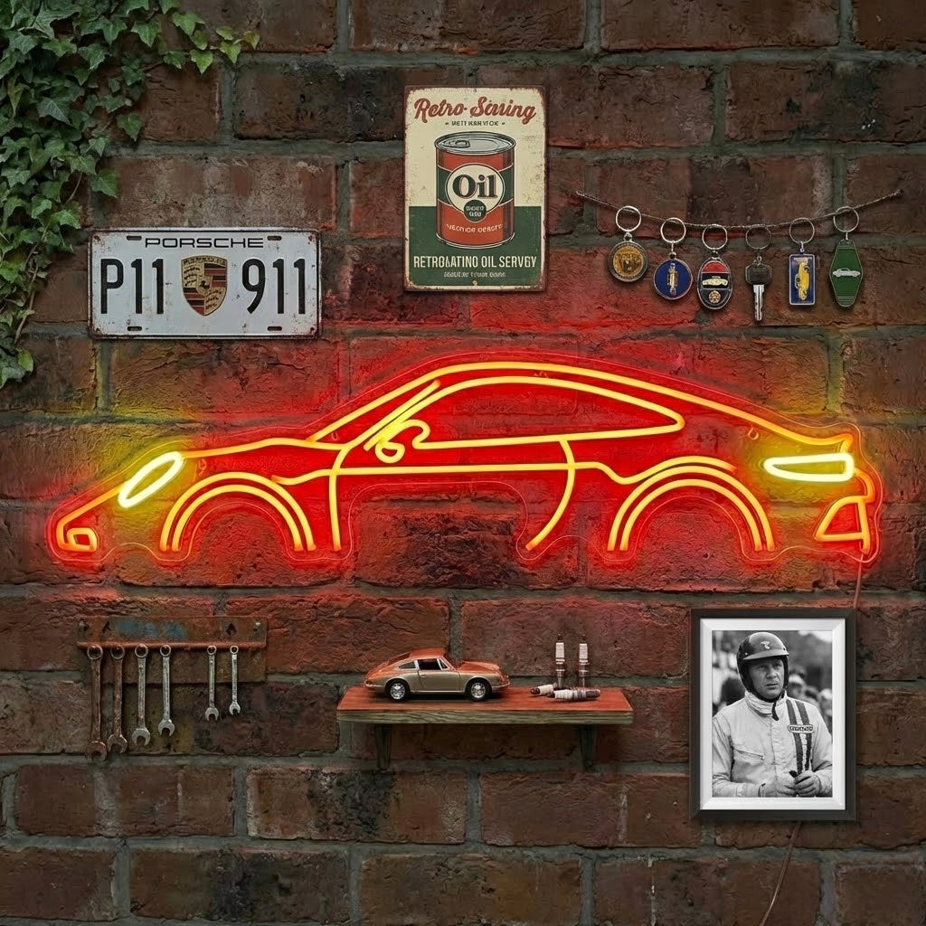 "Pors-Car" Neonskylt