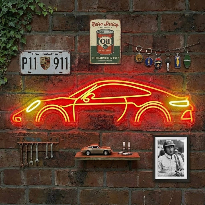 "Pors-Car" Neonskylt