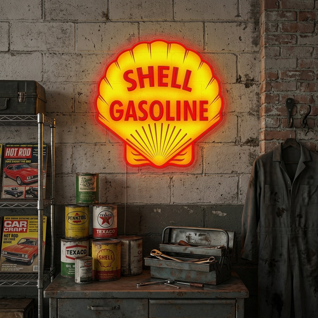 "Shell Bensin Logotyp" Neonskylt