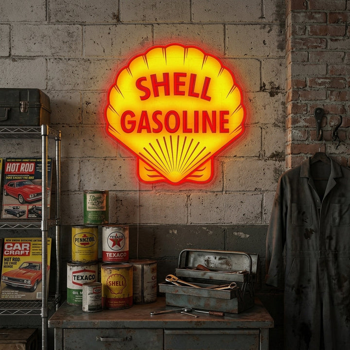 "Shell Bensin Logotyp" Neonskylt