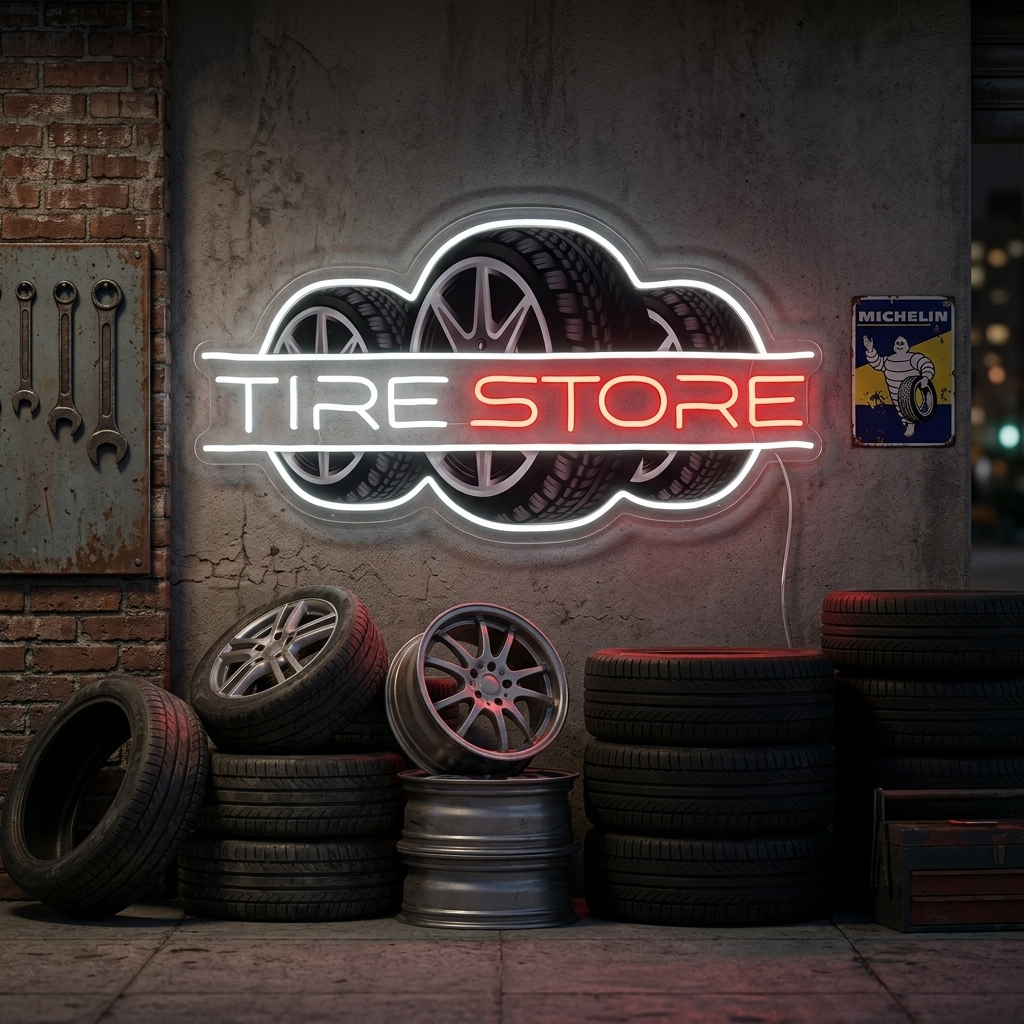 "Tire Store" Neonskylt