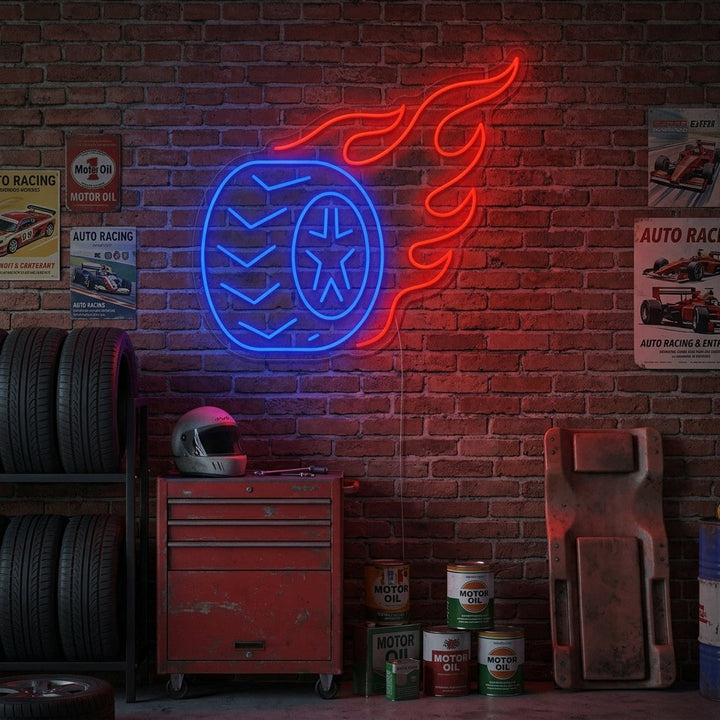 "Däckflamma" Neonskylt
