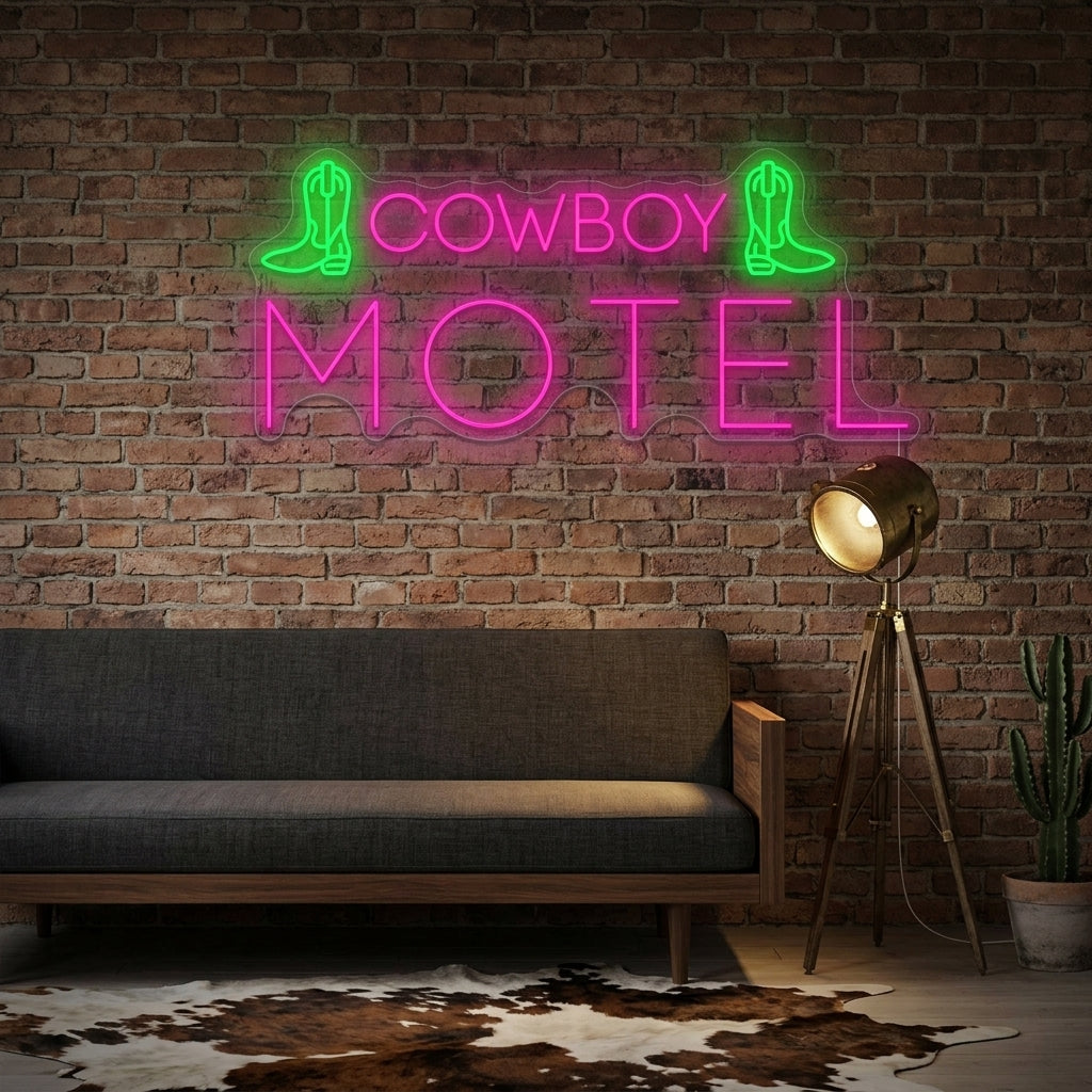 "Cowboy Motel" Neonskylt