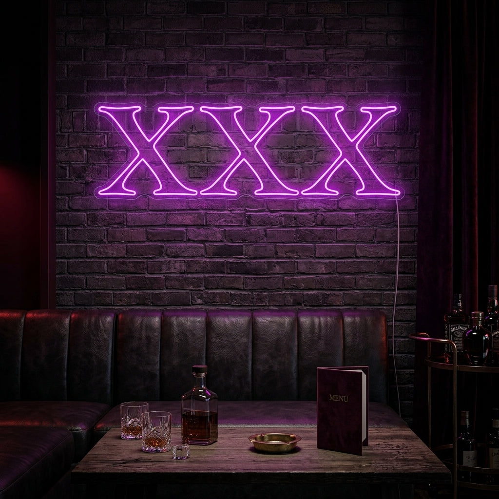 "XXX Vuxen Sex Shop Logotyp" Neonskylt