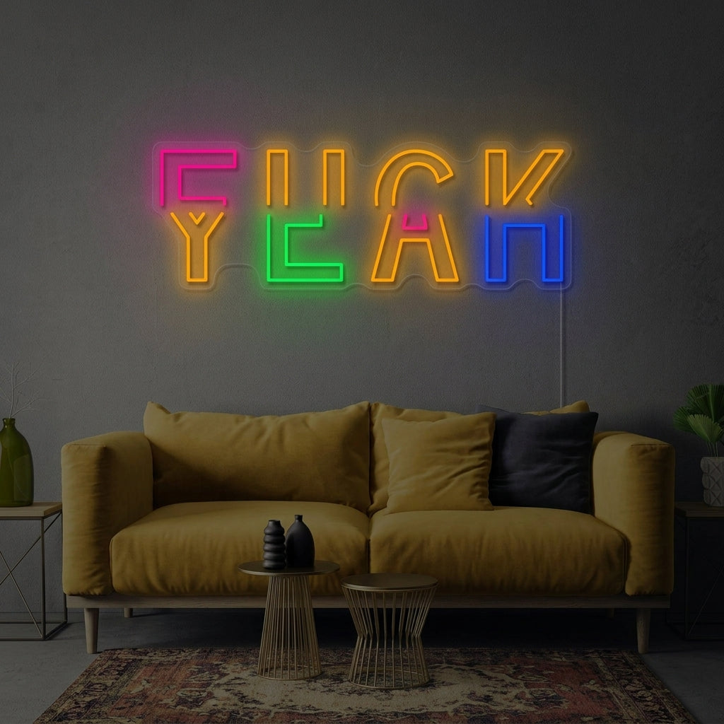"Fuck Yeah" Neonskylt