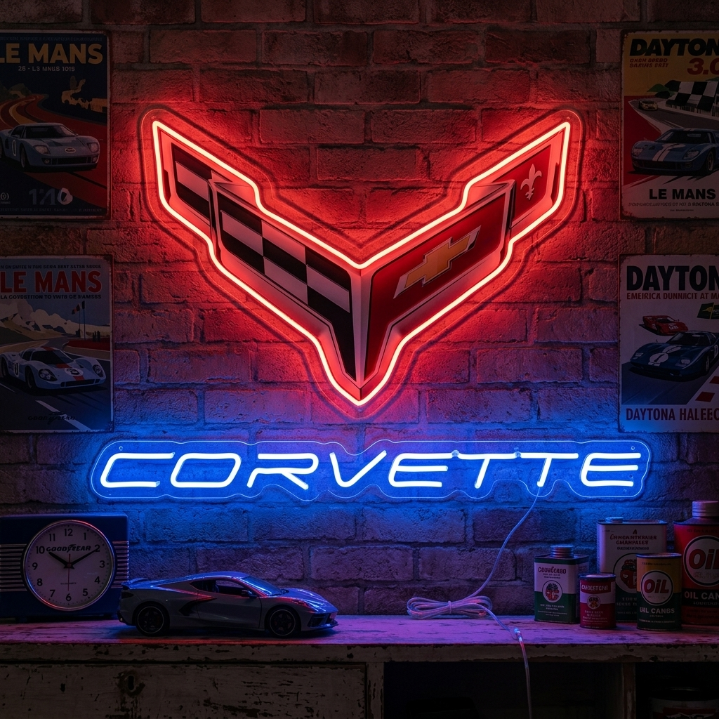 "Corvette-logotyp" Neonskylt