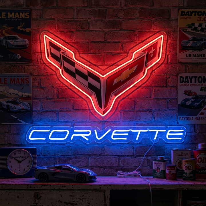 "Corvette-logotyp" Neonskylt