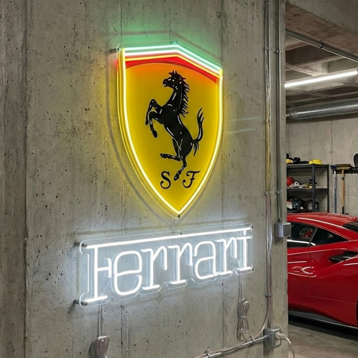 "Ferrari-logotyp" Neonskylt