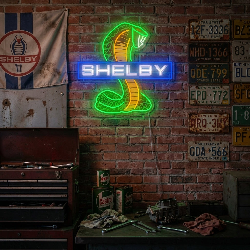 "Shelby Cobra-emblem" Neonskylt