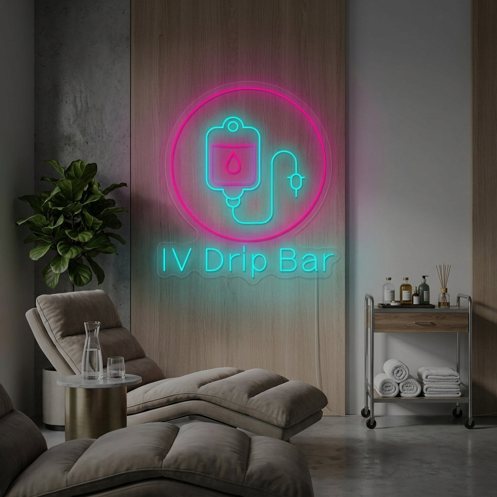 "Iv Drip Bar" Neonskylt