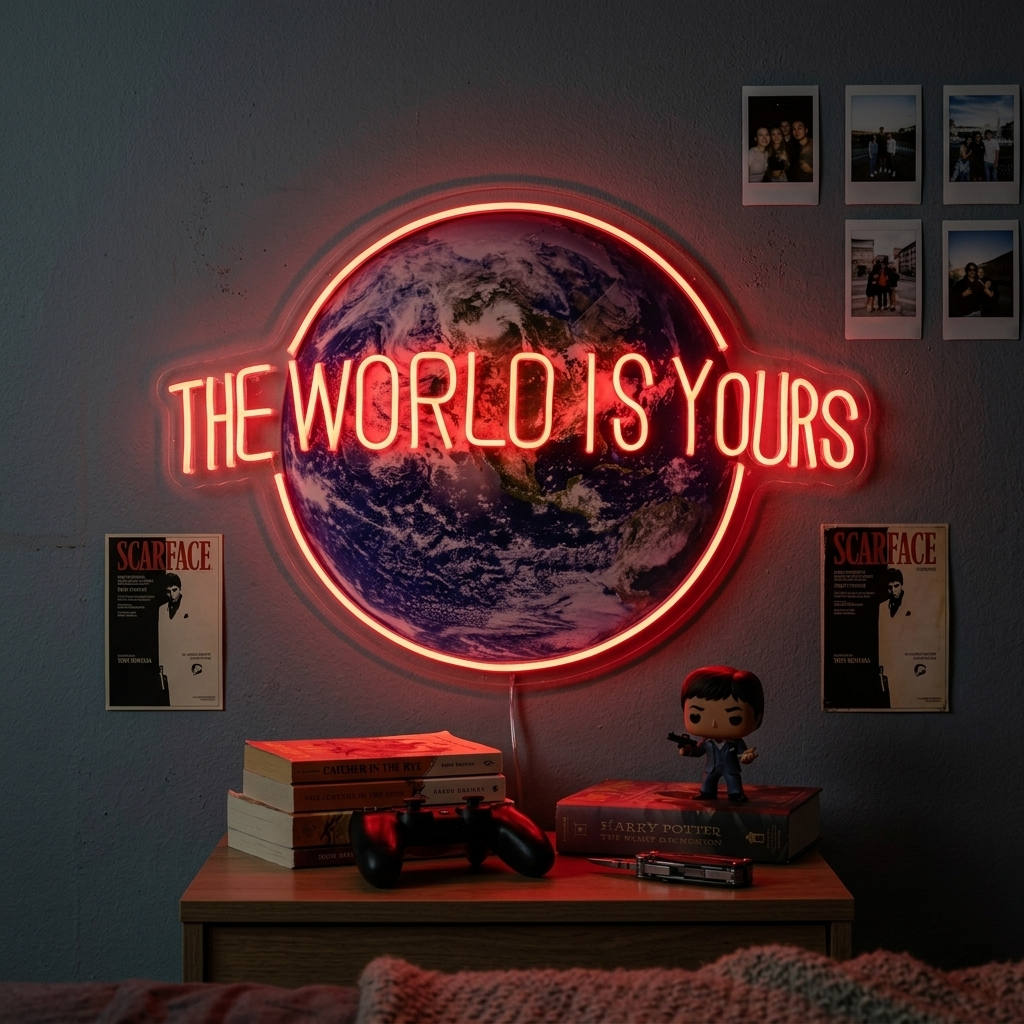 "The World Is Yours" Neonskylt