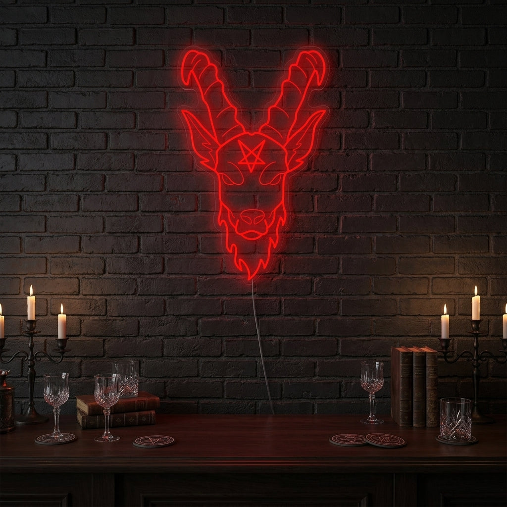 "Baphomet gotisk" Neonskylt