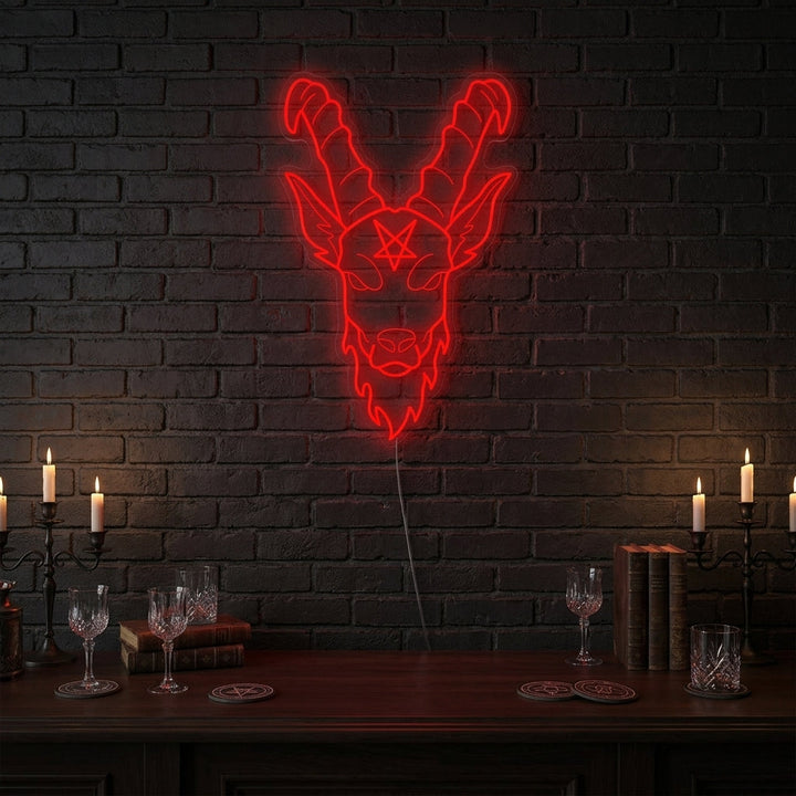 "Baphomet gotisk" Neonskylt