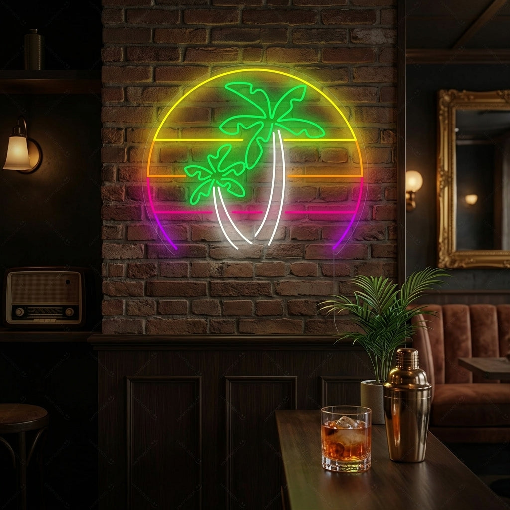 "Palm Tree Vaporwave" Neonskylt