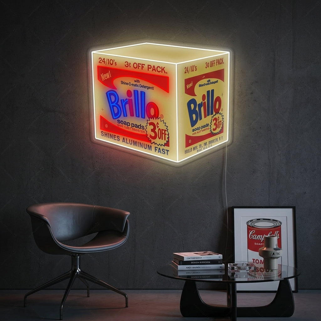 "Brillo Box" Neonskylt