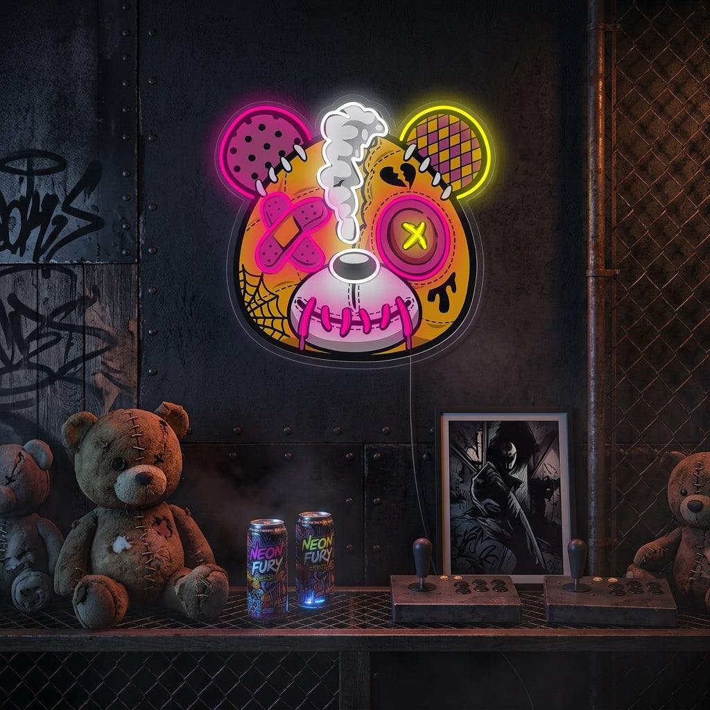 "Zombie Nallebjörn" Neonskylt