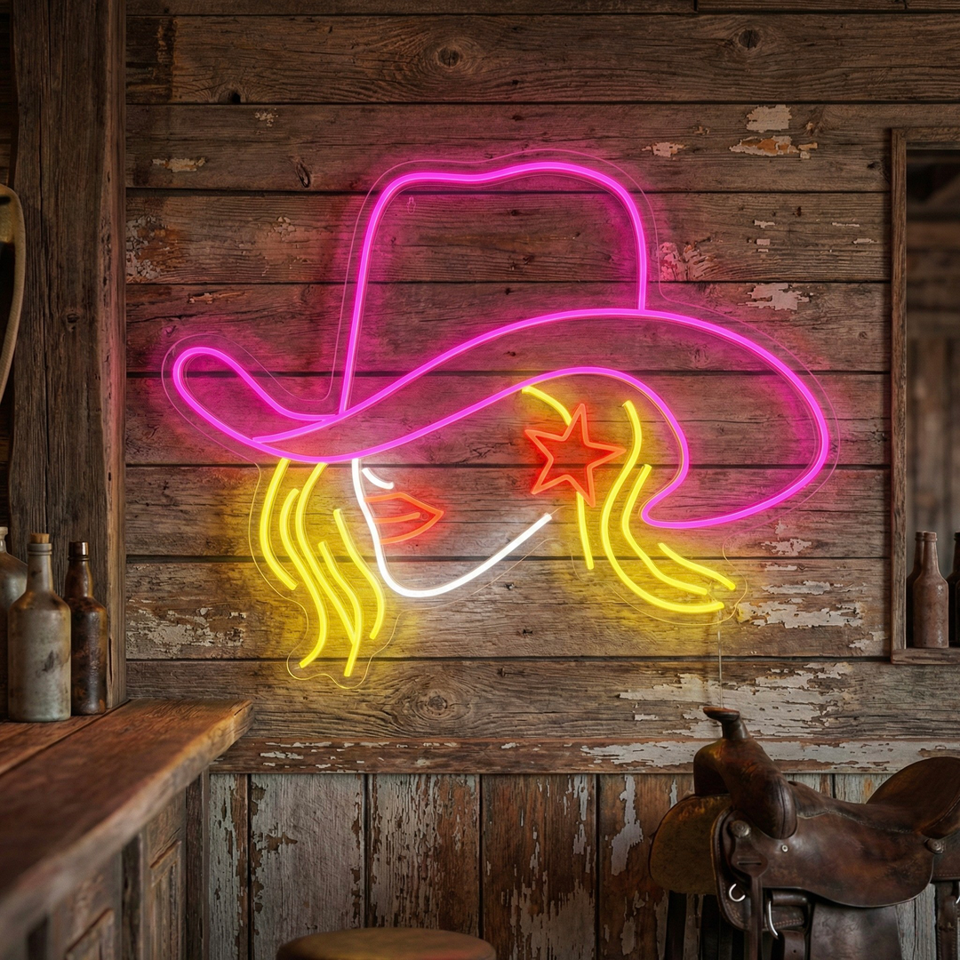 "Cowgirl" Neonskylt