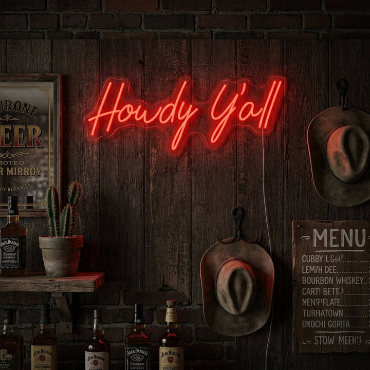 "Howdy Y'all" Neonskylt