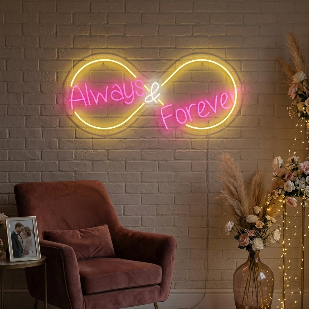 "Always and Forever" Neonskylt