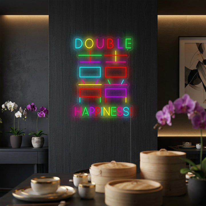 "Dubbel lycka" Neonskylt
