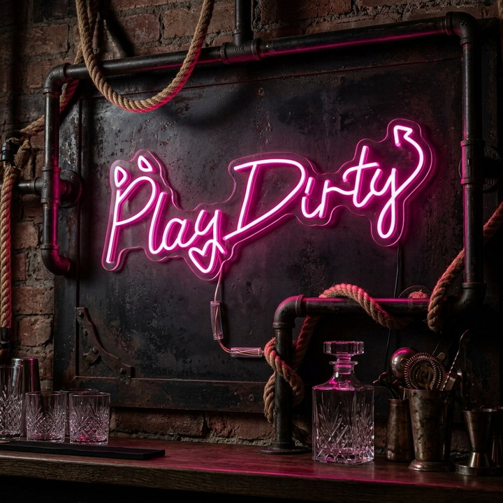 "Play Dirty" Neonskylt