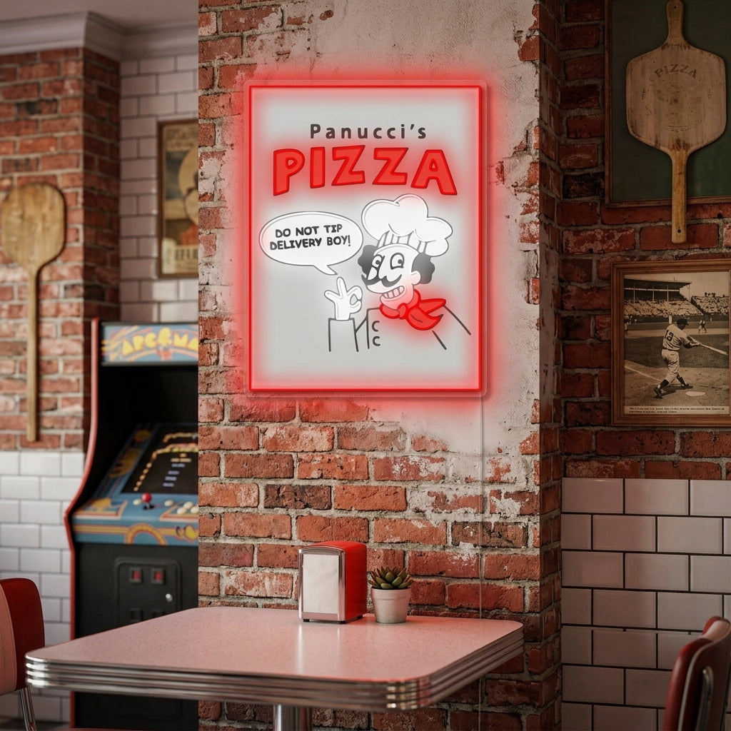 "Panucci's Pizza" Neonskylt