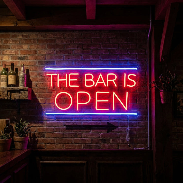 "Bar Is Open" Neonskylt