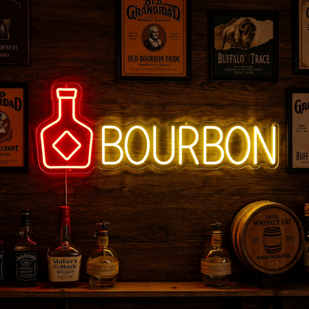 "Bourbon" Neonskylt
