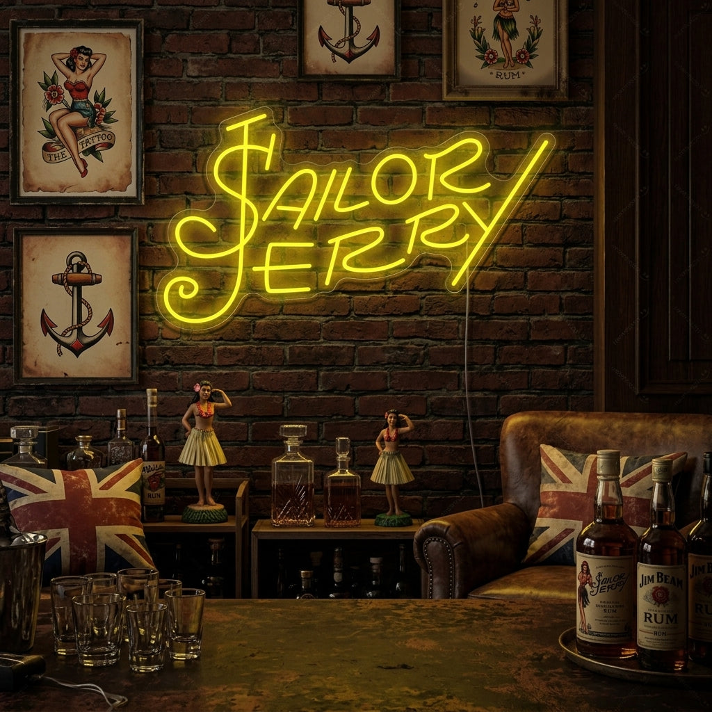 "Sailor Jerry Rum" Neonskylt